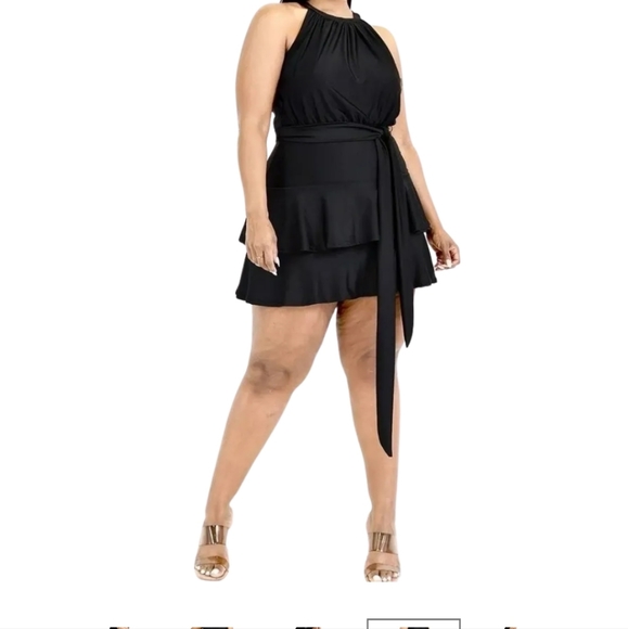 💝 Sassy Teal Ruffled Layered Dress - Picture 3 of 5